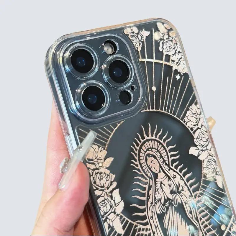 Virgin Mary Jesus Christs Christian pattern Phone Case, Shockproof Anti-drop For iPhone X 11 12 13 14 15 16 Pro Max Plus Samsung Galaxy S24.99 S24 S23
