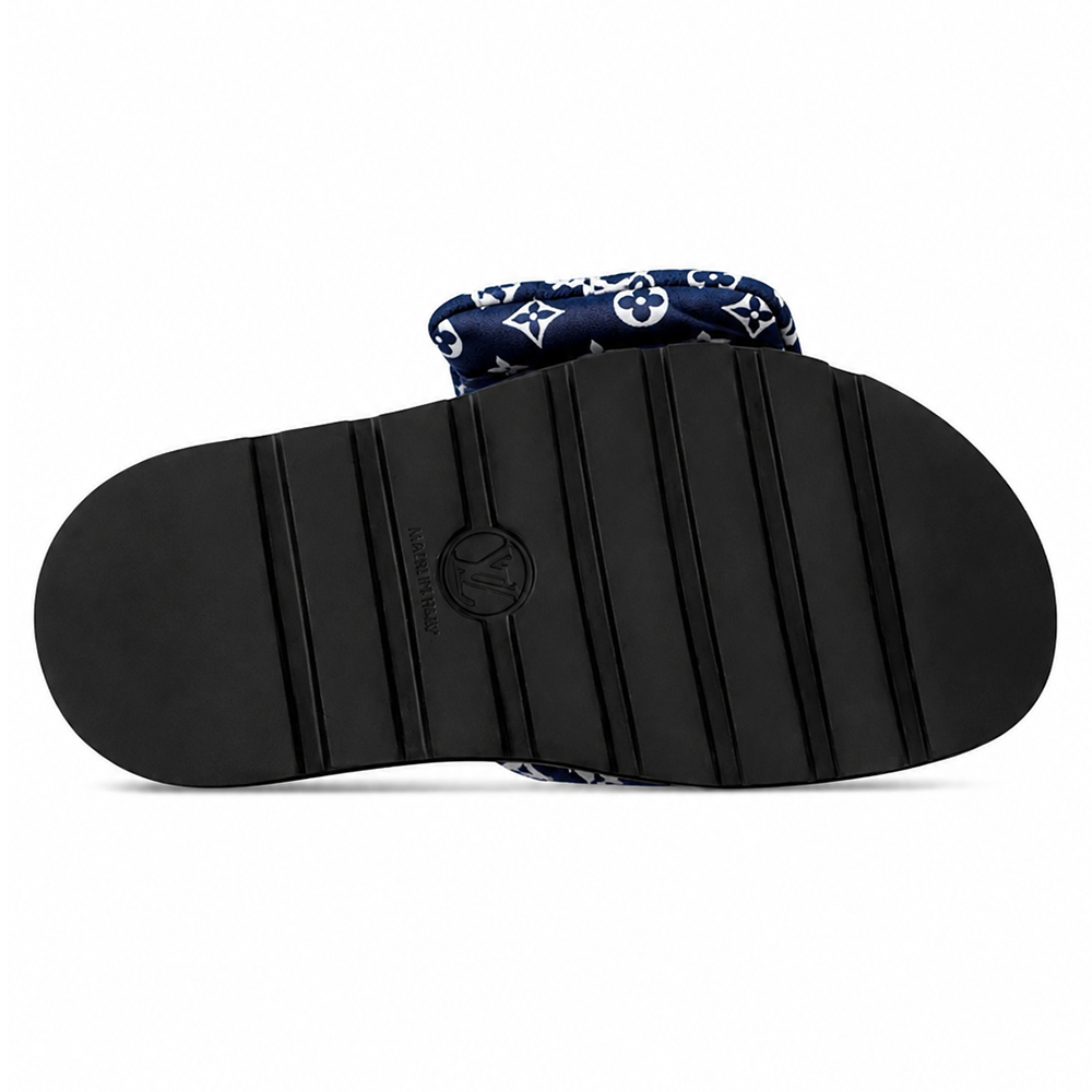 LV Pool Pillow Flat Comfort Mule Blue
