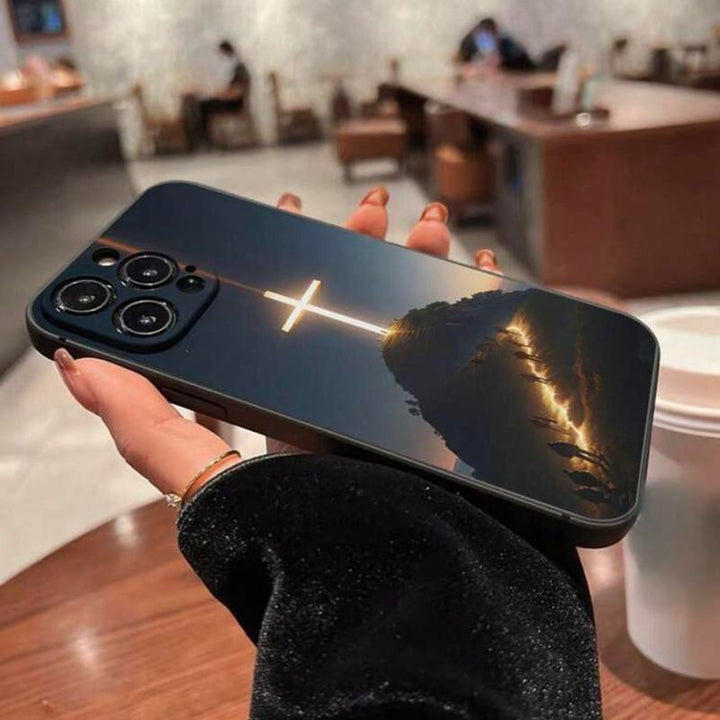 Jesus Christ Cross Pattern Anti-drop Protective Christian Pattern Phone Case shockproof For iPhone X 11 12 13 14 15 16 Pro Max Plus Gift for Her, Him
