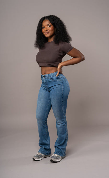 Flared Mid - Azure Blue