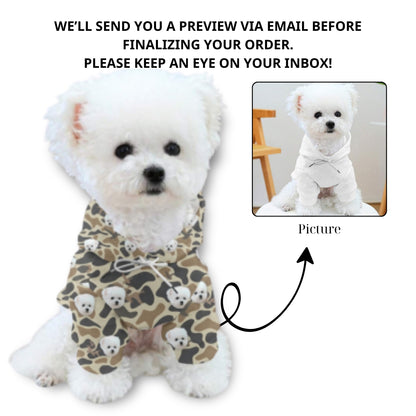 Custom Pet Face Camo Hoodie – Personalized Cute Streetwear Gift for Dog Lovers