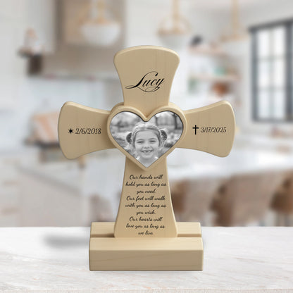Engraved Poplar Keepsake - Personalized Wooden Memorial Cross