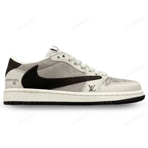 Louis Vuitton x Nike Air Jordan 1 Low “Shadow Grey Suede” (Custom)