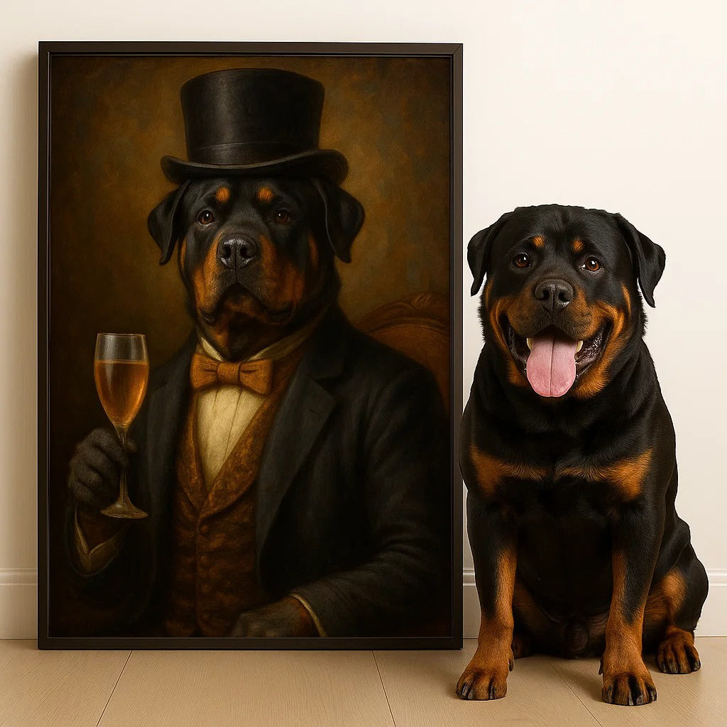 Custom Pet Portrait Vertical Poster – Personalized Gift for Dog & Cat Lovers, Pet Parents – Fine Pet, Finer Style - Poster/Canvas