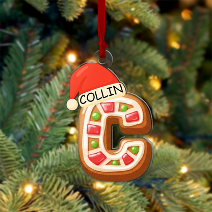 Custom Alphabet Letter Cookie Ornament – Personalized Christmas Decoration Gift