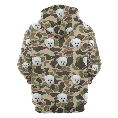 Custom Dog Face Camo Hoodies – Personalized Cute Pet Lover Streetwear in Multiple Colors