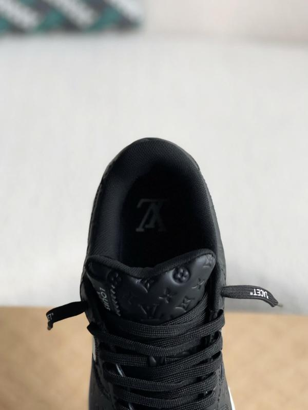 LV x Nike x Off-White Air Force 1 Black and White Monogram Sneakers