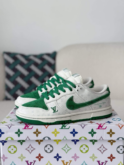LV x Nike Dunk Low Sneaker White Green