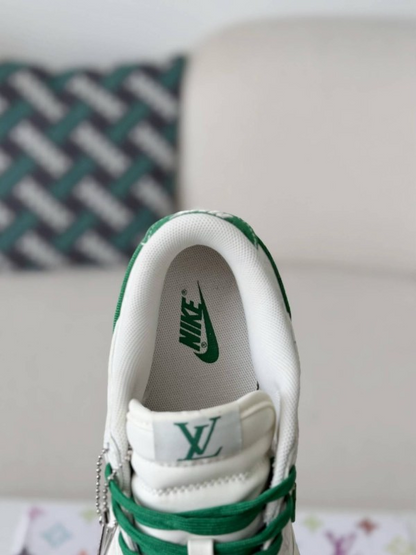LV x Nike Dunk Low Sneaker White Green