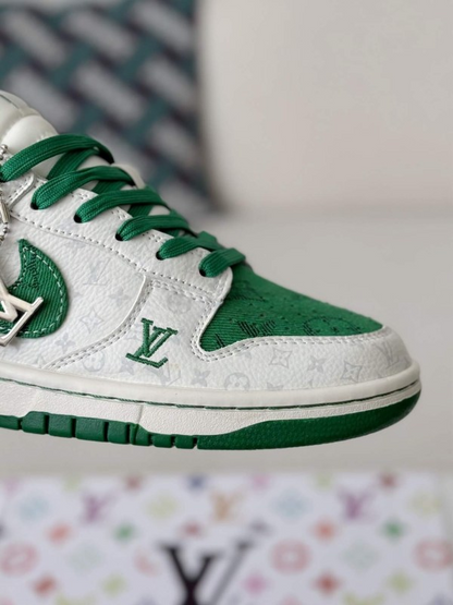 LV x Nike Dunk Low Sneaker White Green