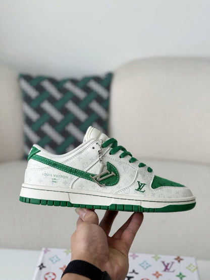 LV x Nike Dunk Low Sneaker White Green