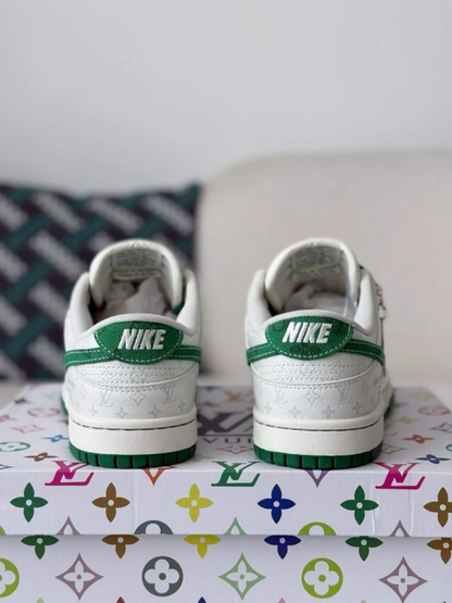 LV x Nike Dunk Low Sneaker White Green