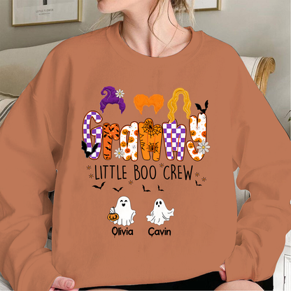 Comfort Colors Custom Halloween Grandma SweatShirt, Grandma Boo Crew SweatShirt, Grandma's Bootiful Crew SweatShirt
