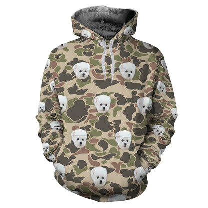 Custom Dog Face Camo Hoodies – Personalized Cute Pet Lover Streetwear in Multiple Colors