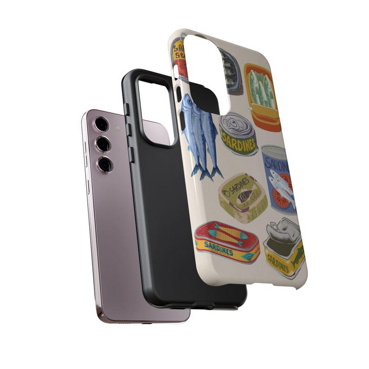 Sardine Can Art Phone Case – Vintage Fish Tin Illustration Cover for iPhone 12 13 14 15 16 Pro Max Plus Samsung S22 S23 S24 S24.99 Ultra Plus