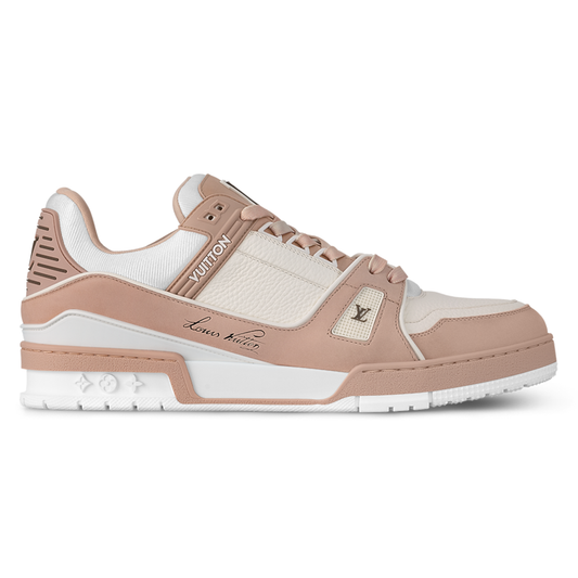 LV Trainers Nubuck & Grained Calf Leather Rose
