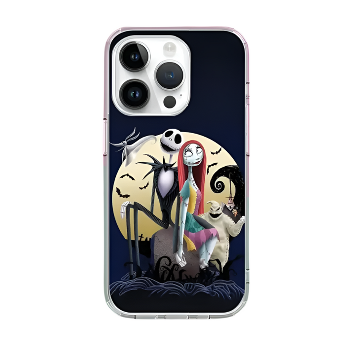 Spooky Couple Phone Case – Cute Halloween Gothic Love Cover for iPhone 11 12 13 14 15 16 Pro Max Samsung S22 S23 S24 S24.99 Ultra Plus