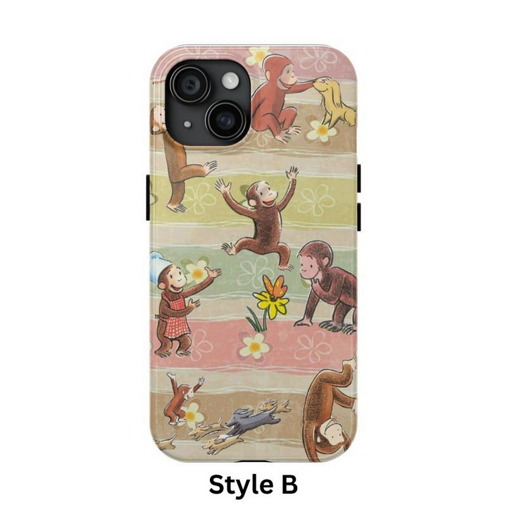 Playful Monkey Adventures – Whimsical Phone Case for Kids at Heart for iPhone 11 12 13 14 15 16 Pro Max Samsung S22 S23 S24 S24.99 Ultra Plus