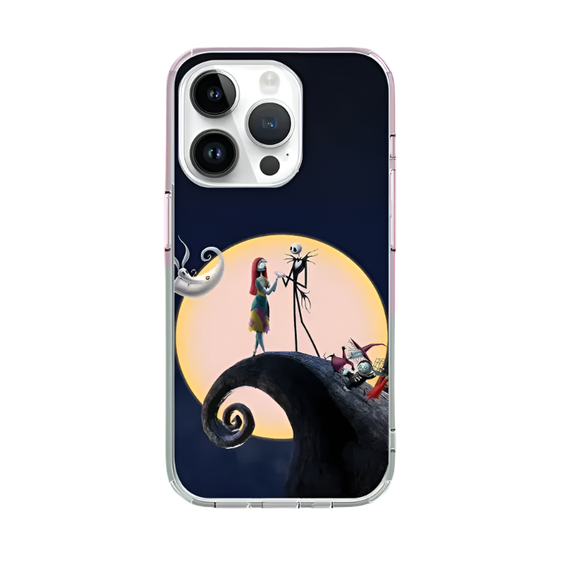 Gothic Love Phone Case – Jack & Sally Couple Cover for iPhone 11 12 13 14 15 16 Pro Max Samsung S22 S23 S24 S24.99 Ultra Plus