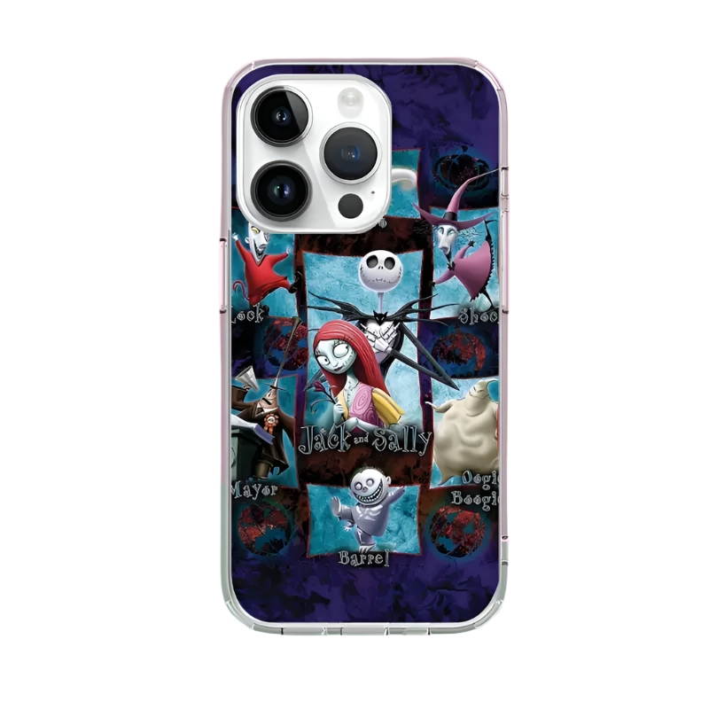 Spooky Couple Phone Case – Cute Halloween Gothic Love Cover for iPhone 11 12 13 14 15 16 Pro Max Samsung S22 S23 S24 S24.99 Ultra Plus