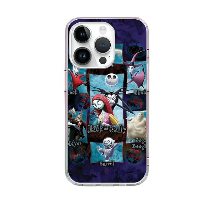 Spooky Couple Phone Case – Cute Halloween Gothic Love Cover for iPhone 11 12 13 14 15 16 Pro Max Samsung S22 S23 S24 S24.99 Ultra Plus