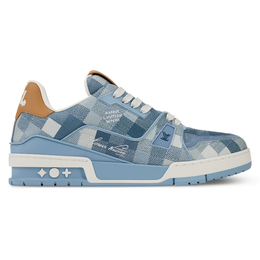 LV Trainer Sneaker Grained Calf Leather Blue