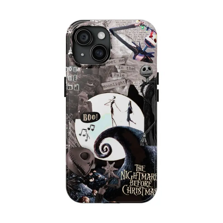 Spooky Collage Phone Case – Gothic Halloween Aesthetic with Creepy Cute Ghosts, Pumpkins & Moonlight Romance for iPhone 11 12 13 14 15 16 Pro Max, Music Fan Gift Idea