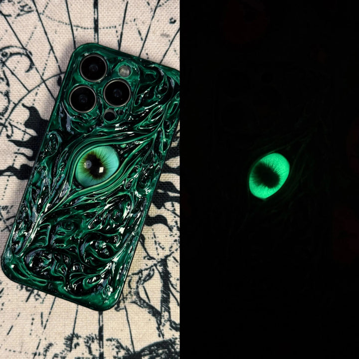 Creepy Vein Eyeball Phone Case – Glowing Horror Eye Design iPhone 16 15 14 13 12 11 Pro Max 8 Plus X Samsung Galaxy S24 S23 S22 Ultra