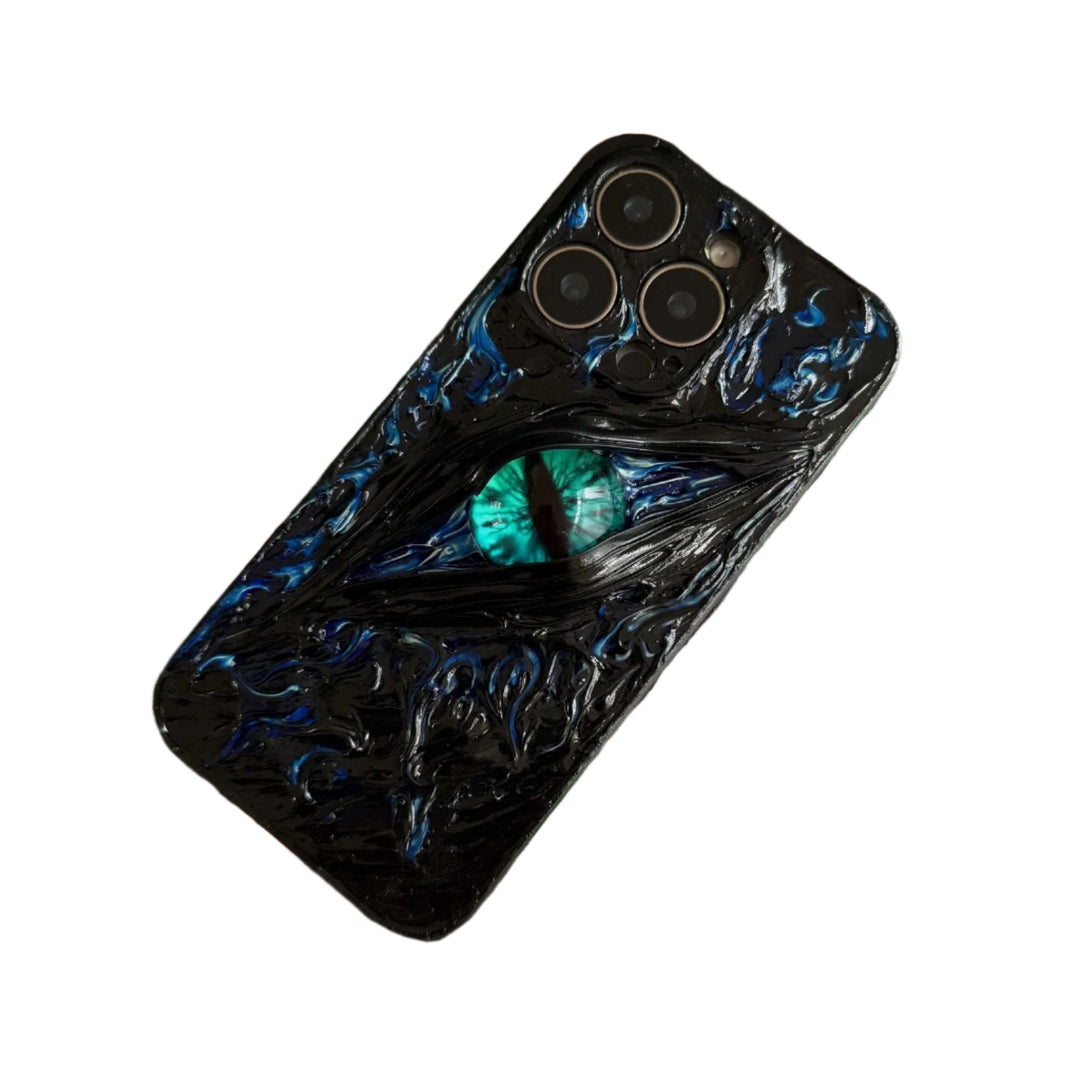 Horror Bloody Human Eye Phone Case, HorrorEyeArt Glowing Eye Phone Case iPhone 16 15 14 13 12 11 Pro Max 8 Plus X Samsung Galaxy S24 S23 S22 Ultra
