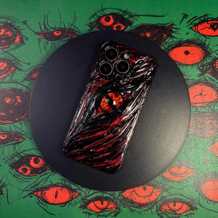 Horror Bloody Human Eye Phone Case, HorrorEyeArt Glowing Eye Phone Case iPhone 16 15 14 13 12 11 Pro Max 8 Plus X Samsung Galaxy S24 S23 S22 Ultra