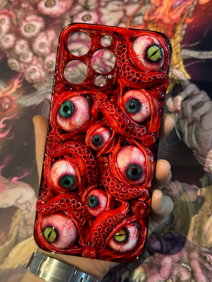 Bloody Cthulhu Tentacles Eyes iPhone 16 15 14 13 12 11 Pro Max 8 Plus X Samsung Galaxy S24 S23 S22 Ultra