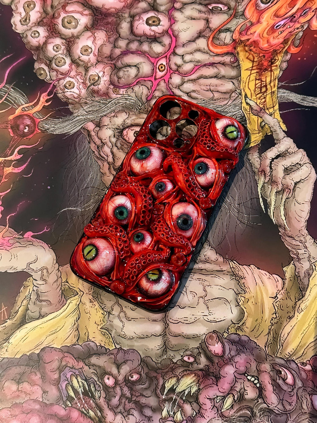 Bloody Cthulhu Tentacles Eyes iPhone 16 15 14 13 12 11 Pro Max 8 Plus X Samsung Galaxy S24 S23 S22 Ultra