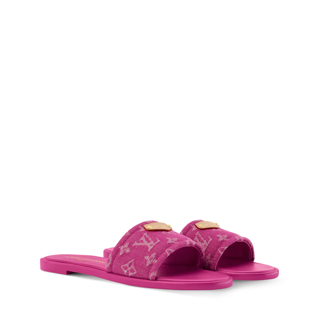 LV Lily Flat Mule Pink Denim