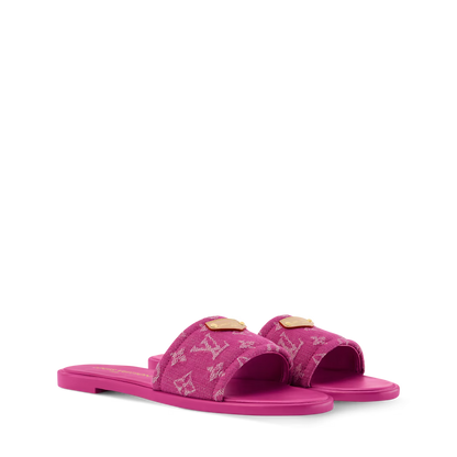 LV Lily Flat Mule Pink Denim
