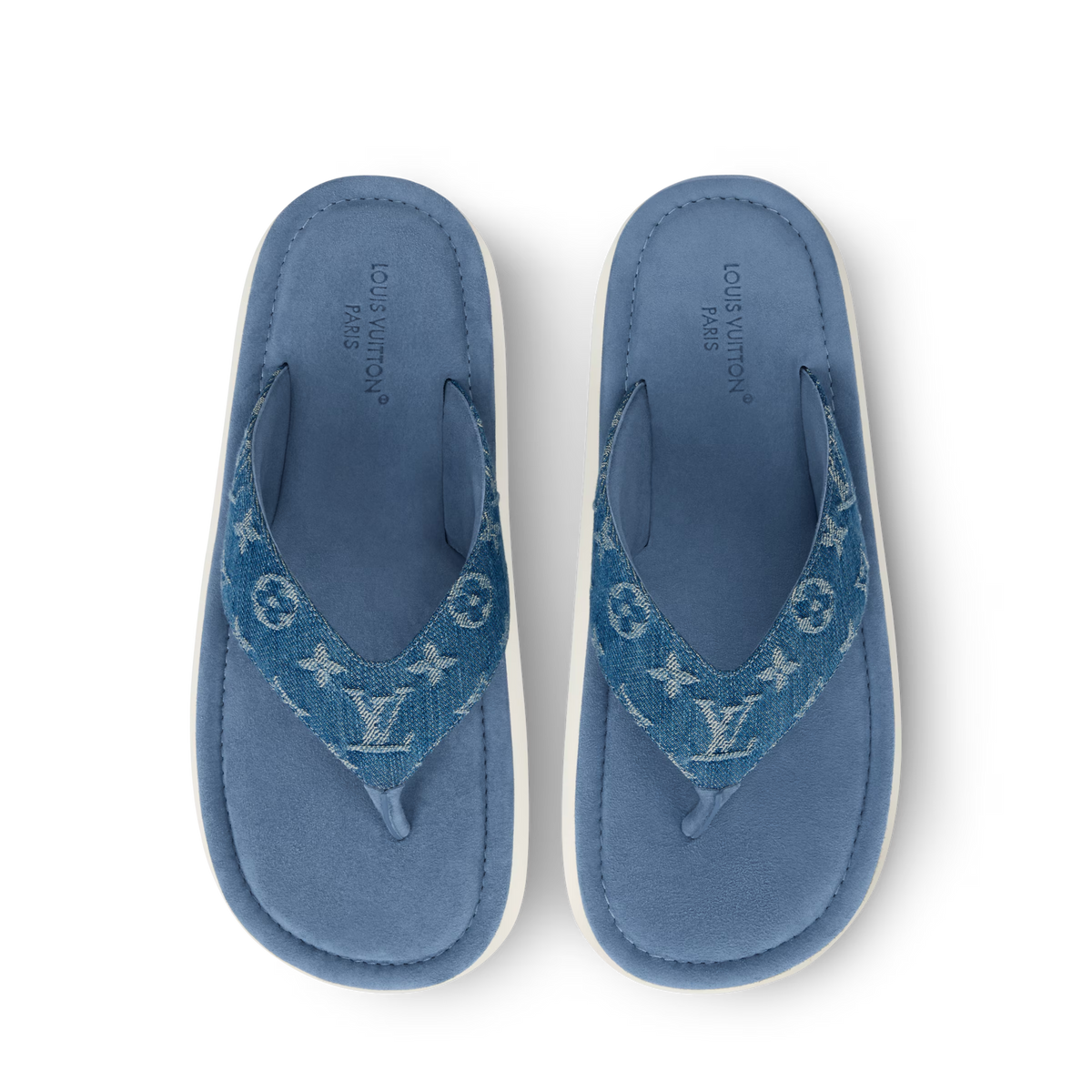 LV Flip Thong Blue Monogram denim