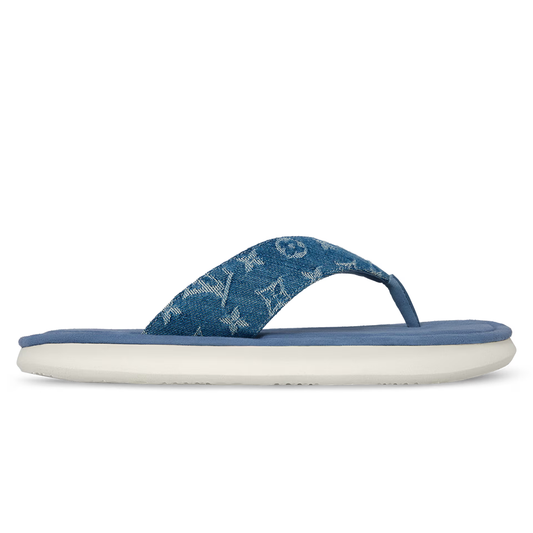 LV Flip Thong Blue Monogram denim