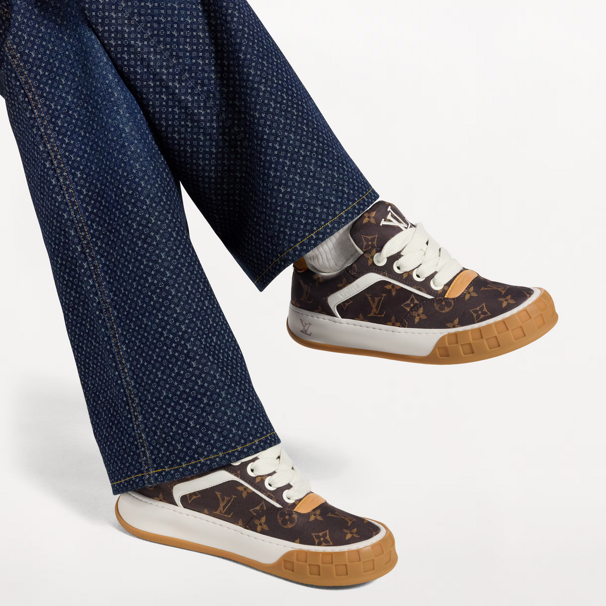 LV Tilted Sneaker Macassar Brown