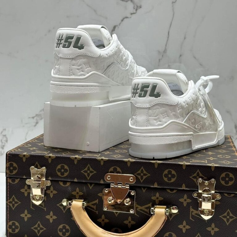 Louis Vuitton LV Trainer Sneaker – Triple White Monogram Embossed Edition