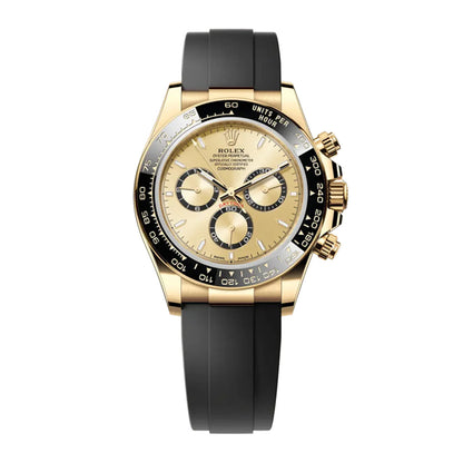 D Rolex Cosmograph Daytona Yellow Gold Champagne Dial with Oysterflex Bracelet