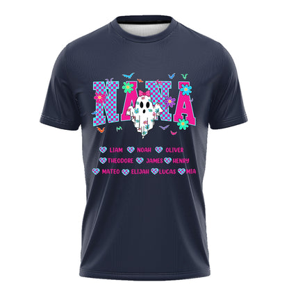 Grandma, Gigi, Nana Custom With Grandkids Names – Personalized Halloween Grandma Tshirt