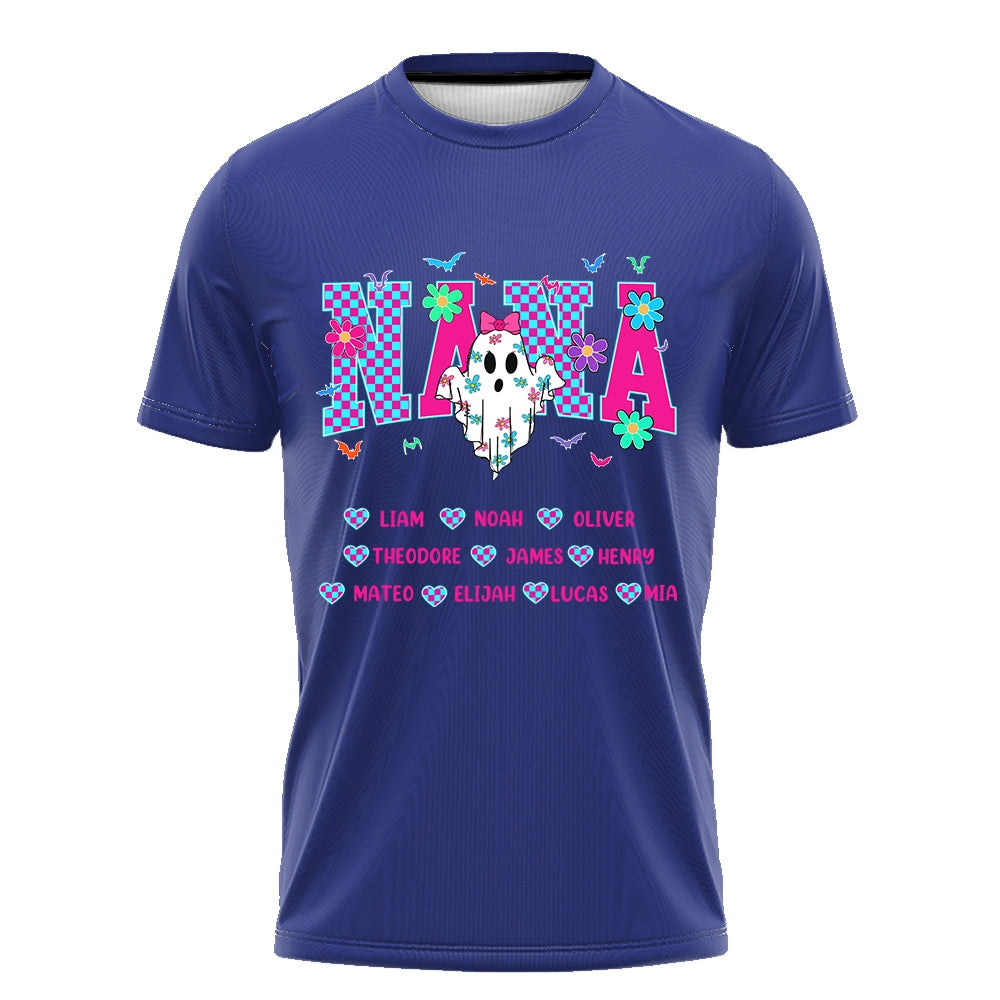 Grandma, Gigi, Nana Custom With Grandkids Names – Personalized Halloween Grandma Tshirt