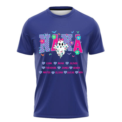 Grandma, Gigi, Nana Custom With Grandkids Names – Personalized Halloween Grandma Tshirt