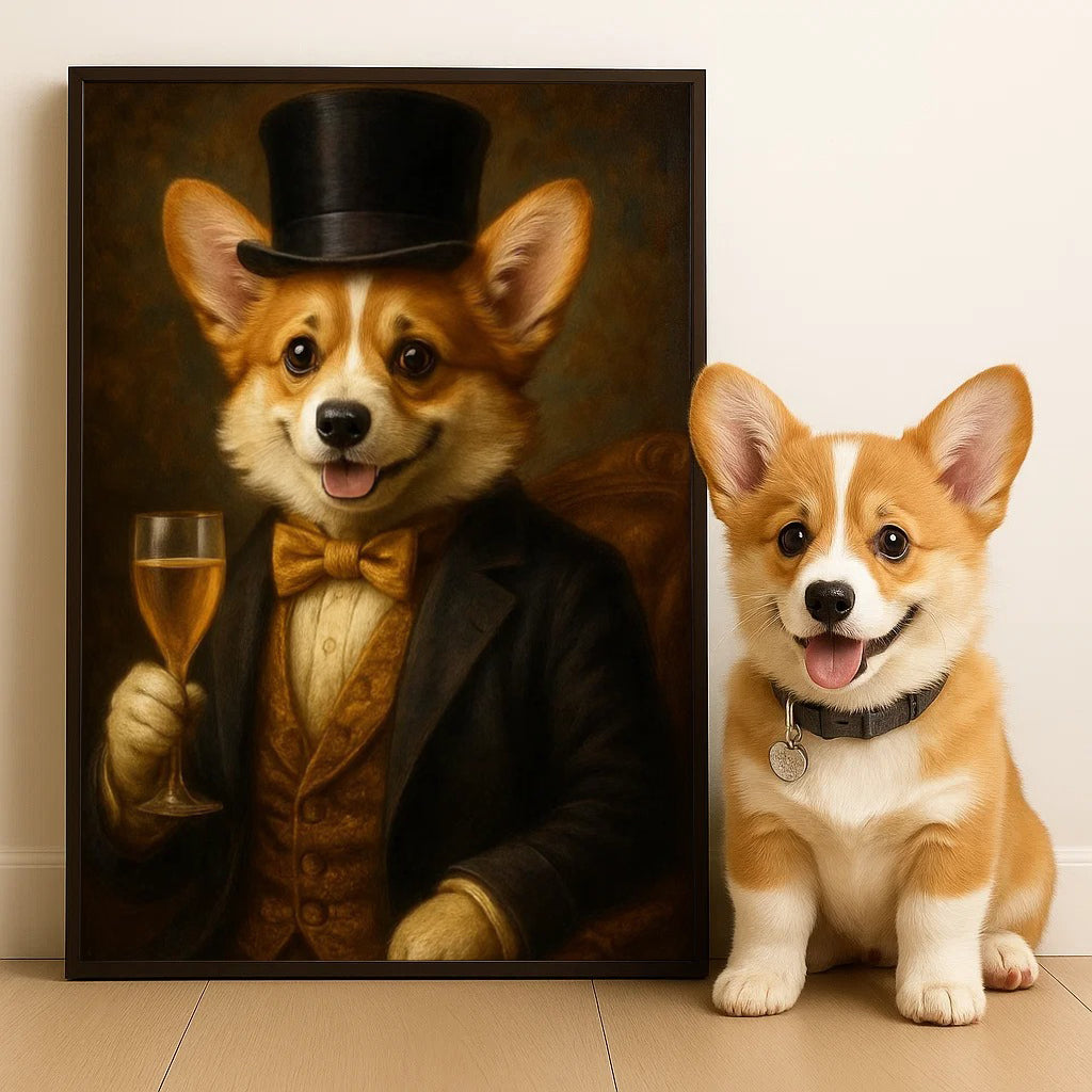 Custom Pet Portrait Vertical Poster – Personalized Gift for Dog & Cat Lovers, Pet Parents – Fine Pet, Finer Style - Poster/Canvas