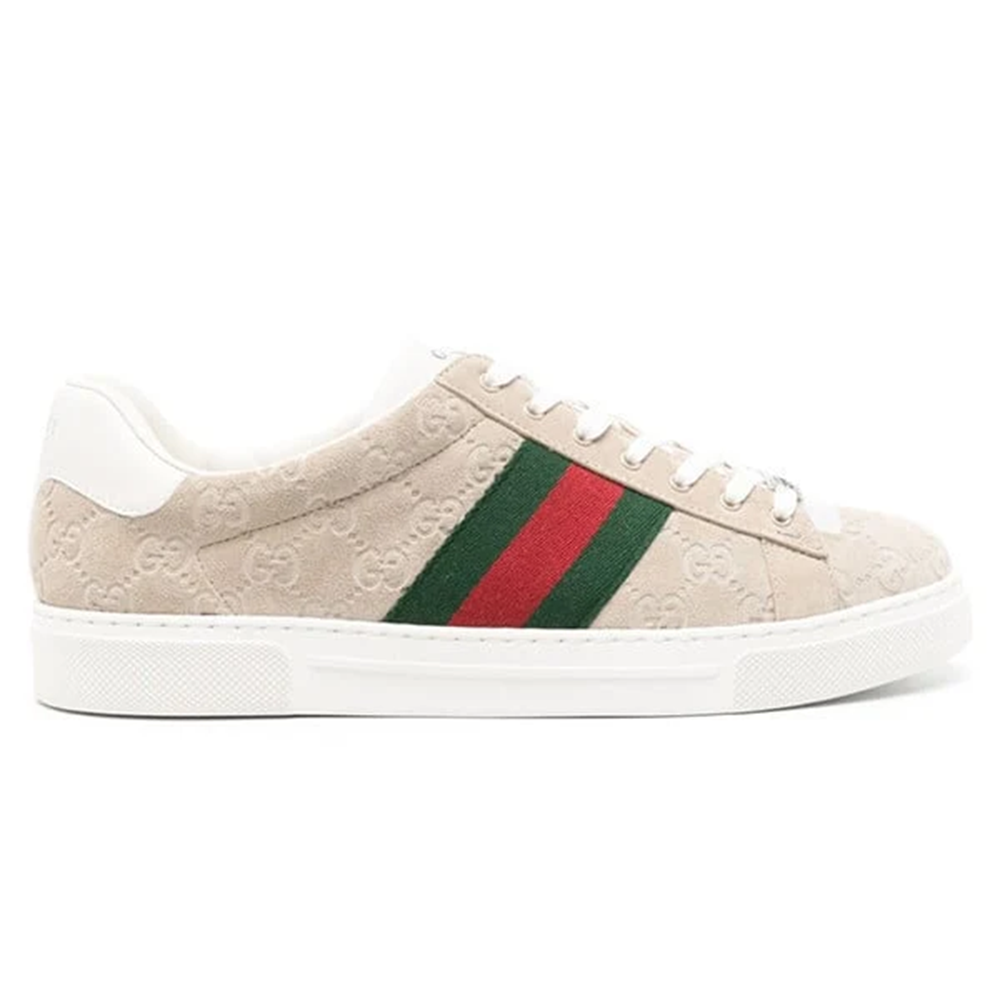Gucci Ace Web Sneakers Beige