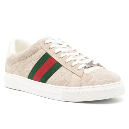 Gucci Ace Web Sneakers Beige