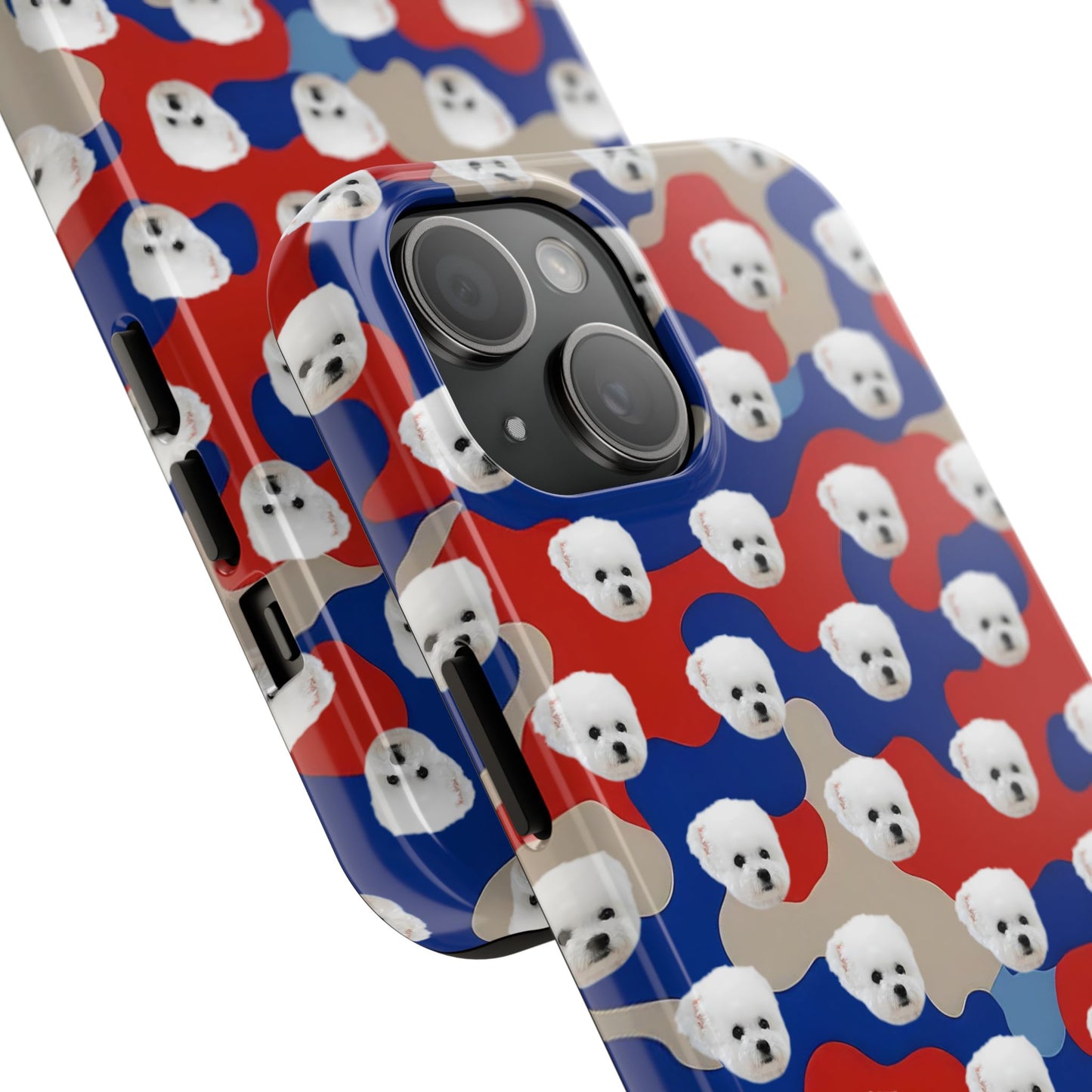 Custom Dog Face Camo Phone Case – Personalized Cute Pet Lover Cover for iPhone