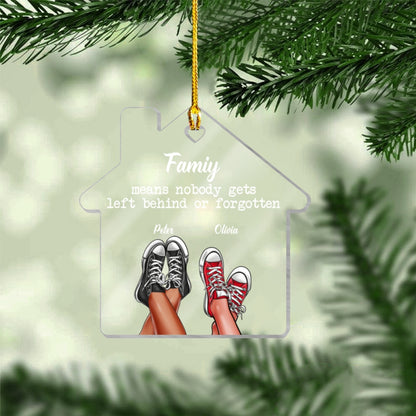 Custom Personalized Family House Acrylic Plaque/Ornament - Couple with up to 3 Kids | New Home Gift, Family Keepsake, Gift for Couple