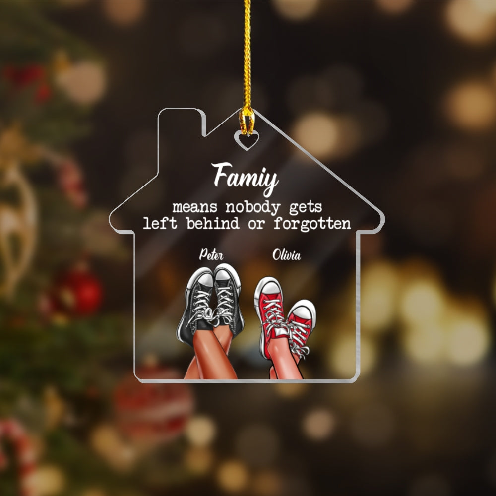 Custom Personalized Family House Acrylic Plaque/Ornament - Couple with up to 3 Kids | New Home Gift, Family Keepsake, Gift for Couple
