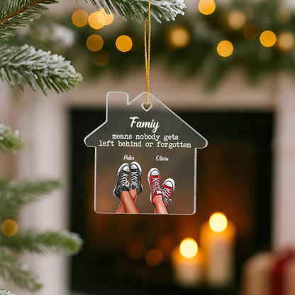 Custom Personalized Family House Acrylic Plaque/Ornament - Couple with up to 3 Kids | New Home Gift, Family Keepsake, Gift for Couple