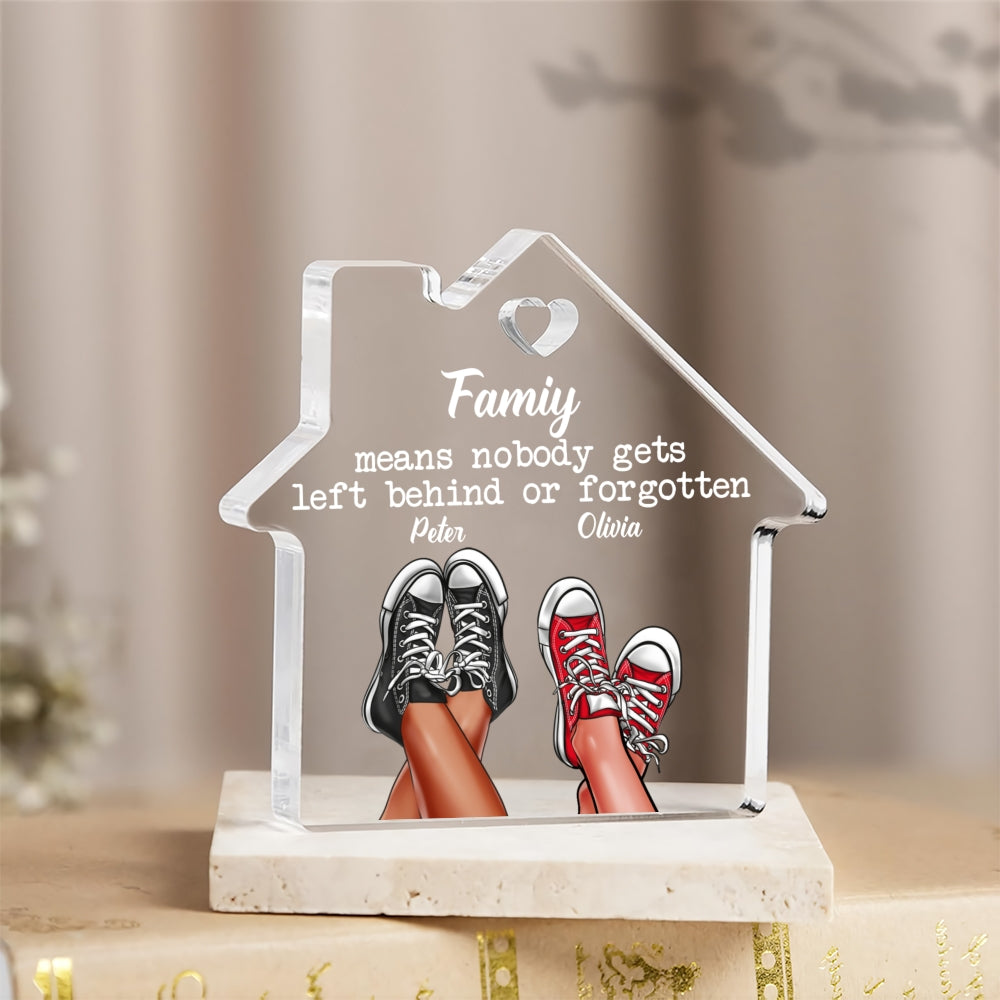 Custom Personalized Family House Acrylic Plaque/Ornament - Couple with up to 3 Kids | New Home Gift, Family Keepsake, Gift for Couple